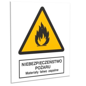 ZNAK 20 X 25 MATERIAŁY ŁATWO ZAPALNE 215 J