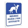 ZNAK 20 X 30 PŁYTA MOŻLIWOŚĆ WEJŚCIA Z PSEM PRZEWODNIKIEM