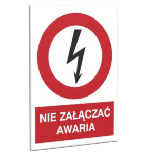ZNAK 15 X 20 NIE ZAŁĄCZAĆ AWARIA 630 H-15