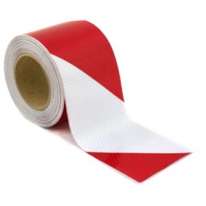 TAŚMA ODBLASKOWA 5 cm X 5 m BIAŁO- CZERWONA