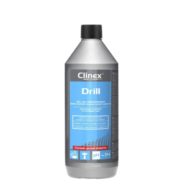 CLINEX DRILL 1L ŻEL DO UDRAŻNIANIA ODPŁYWÓW KANALIZACYJNYCH