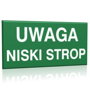 ZNAK 10 X 20 UWAGA NISKI STROP 151 G