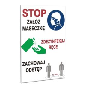ZNAK 20 X 30 PŁYTA ZALECENIA COVID 857 XK-52