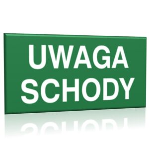 ZNAK 10 X 20 UWAGA SCHODY 155 G