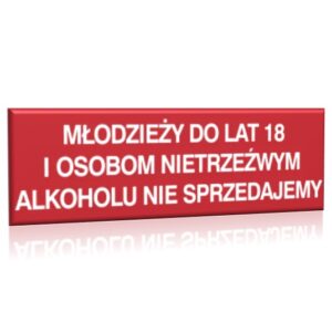 ZNAK 10 X 30 PŁYTA MŁODZIEŻY DO LAT 18 857 B13