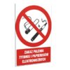 ZNAK 20 X 30 PŁYTA ZAKAZ PALENIA TYTONIU I PAPIEROSÓW ELEKTRONICZNYCH