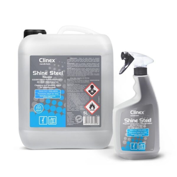 CLINEX SHINE STEEL 5L PREPARAT CZYSZCZĄCO-NABŁYSZCZAJĄCY DO STALI NIERDZEWNEJ