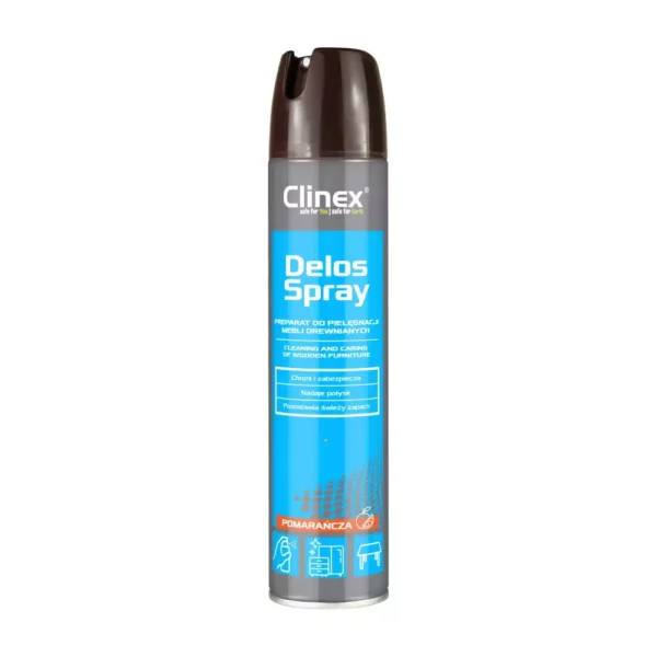 CLINEX DELOS SPRAY 300ML PREPARAT DO PIELĘGNACJI MEBLI DREWNIANYCH