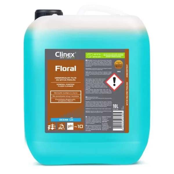 CLINEX FLORAL OCEAN 10L UNIWERSALNY PŁYN DO MYCIA PODŁÓG